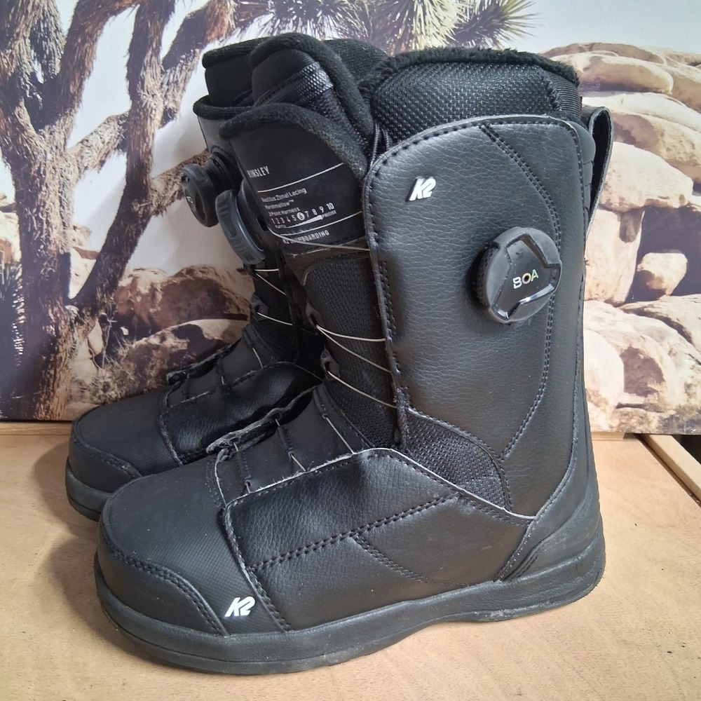 K2 Kinsley Women Black Snowboard Boots Dual BOA Intuition Sz 6.5